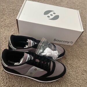 Saucony Originals Black and Silver Sneakers